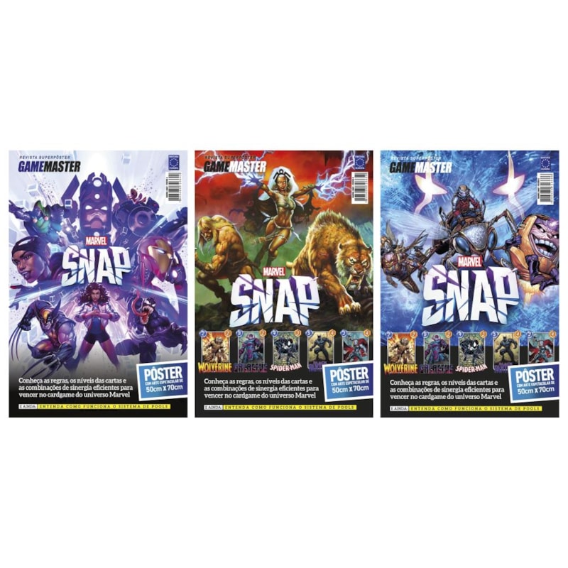 MARVEL SNAP - COLEÇÃO 3 PÔSTERES - SUPERPÔSTER GAME MASTER