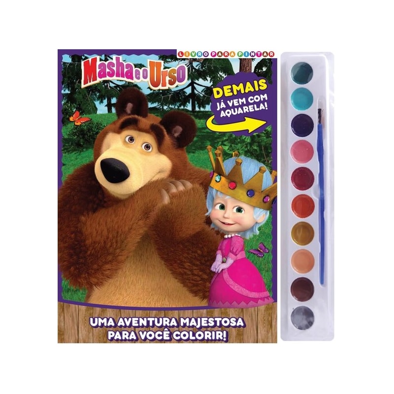 MASHA E O URSO LIVRO PARA PINTAR COM AQUARELA