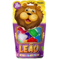 MASSA DE MODELAR 12 CORES 2 MOLDES LEÃO