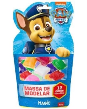 MASSA DE MODELAR 12 CORES 2 MOLDES - PATRULHA CANINA - AZUL