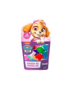 MASSA DE MODELAR 12 CORES 2 MOLDES PATRULHA CANINA - ROSA