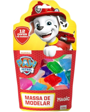 MASSA DE MODELAR 12 CORES 2 MOLDES - PATRULHA CANINA - VERMELHO