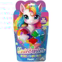 MASSA DE MODELAR 12 CORES 2 MOLDES  UNICÓRNIO