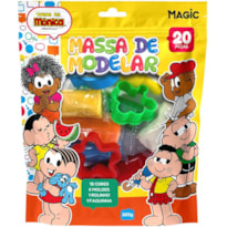 MASSA DE MODELAR - 12 CORES, 6 MOLDES, 1 ROLINHO E 1 FAQUINHA  - TURMA DA MÔNICA