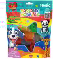 MASSA DE MODELAR 12 CORES 6 MOLDES 2 ITENS - ANIMAIS