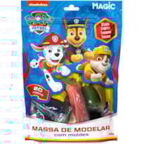 MASSA DE MODELAR 12 CORES 6 MOLDES 2 ITENS - PATRULHA CANINA - PACOTE AZUL