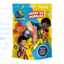 MASSA DE MODELAR 6 CORES 3 MOLDES 1 ROLINHO - 3 PALAVRINHAS - 150 G
