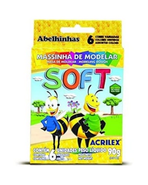 MASSA DE MODELAR ACRILEX SOFT 06 CORES