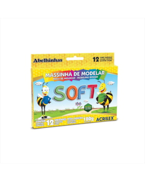 MASSA DE MODELAR ACRILEX SOFT 12 CORES 180G