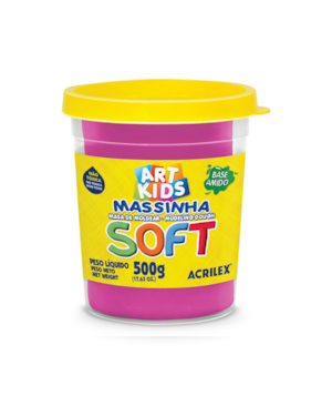 MASSA DE MODELAR ACRILEX SOFT 500 GRS MARAVILHA ROSA