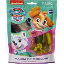 MASSA MODELAR PATRULHA CANINA PARA MENINAS - 6 CORES, 3 MOLDES E 1 ROLINHO