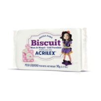 MASSA PARA BISCUIT ACRILEX BRANCA 500 GRS