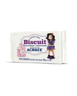 MASSA PARA BISCUIT ACRILEX BRANCA 500 GRS