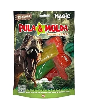 MASSA PULA E MOLDA 15 CORES SORTIDAS - 150G DINO