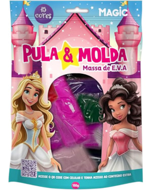 MASSA PULA E  MOLDA 15 CORES SORTIDAS - 150G PRINCESAS