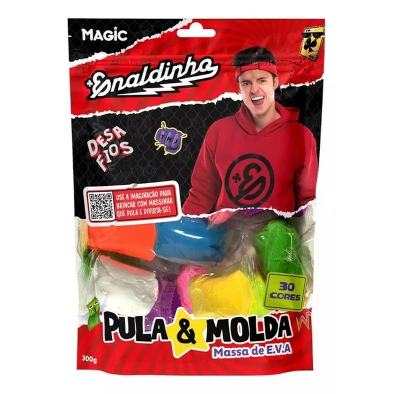 MASSA PULA E MOLDA 30 CORES SORTIDAS - 300G - ENALDINHO