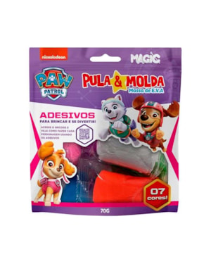 MASSA PULA E MOLDA 7 CORES SORTIDAS - 70 G PATRULHA CANINA MENINAS