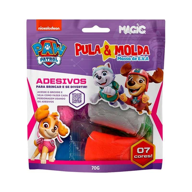 MASSA PULA E MOLDA 7 CORES SORTIDAS - 70 G PATRULHA CANINA MENINAS