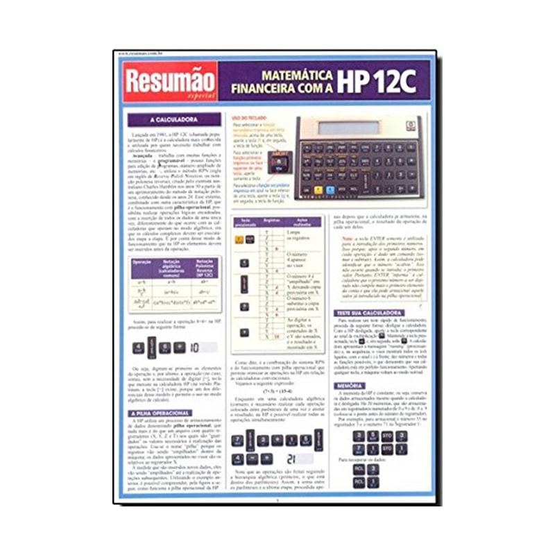 MATEMATICA FINANCEIRA COM A HP 12C - 1