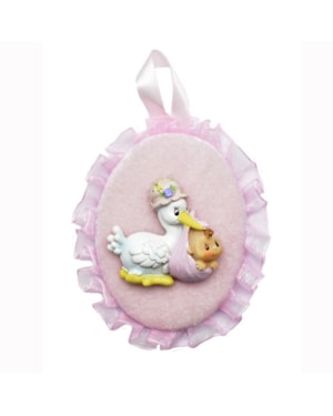 MEDALHÃO CEGONHA - ROSA - 10CM DE ALTURA