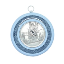 MEDALHÃO DE BERÇO ANJO NA PONTE - 8,5CM DE ALTURA - AZUL