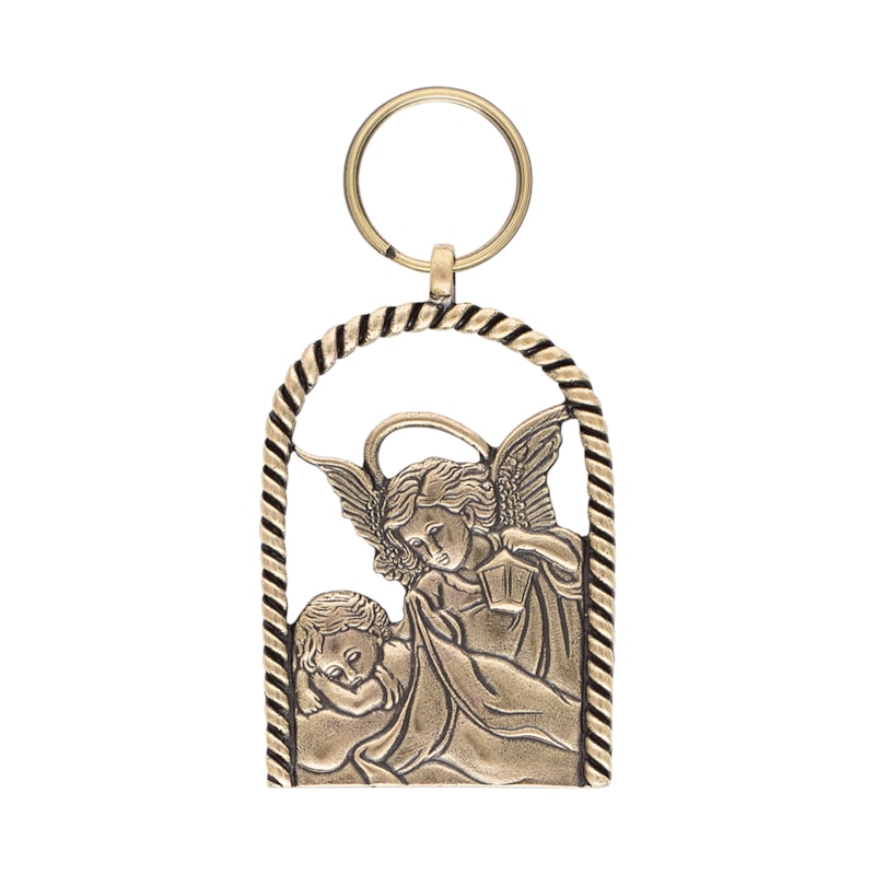 MEDALHÃO DE BERÇO ANJO PROTETOR PRATA VELHA