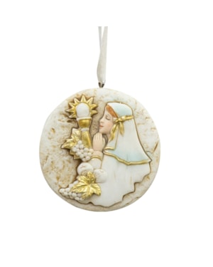 MEDALHÃO PRIMEIRA COMUNHÃO MENINA 5CM DE ALTURA CAIXA C/ 12