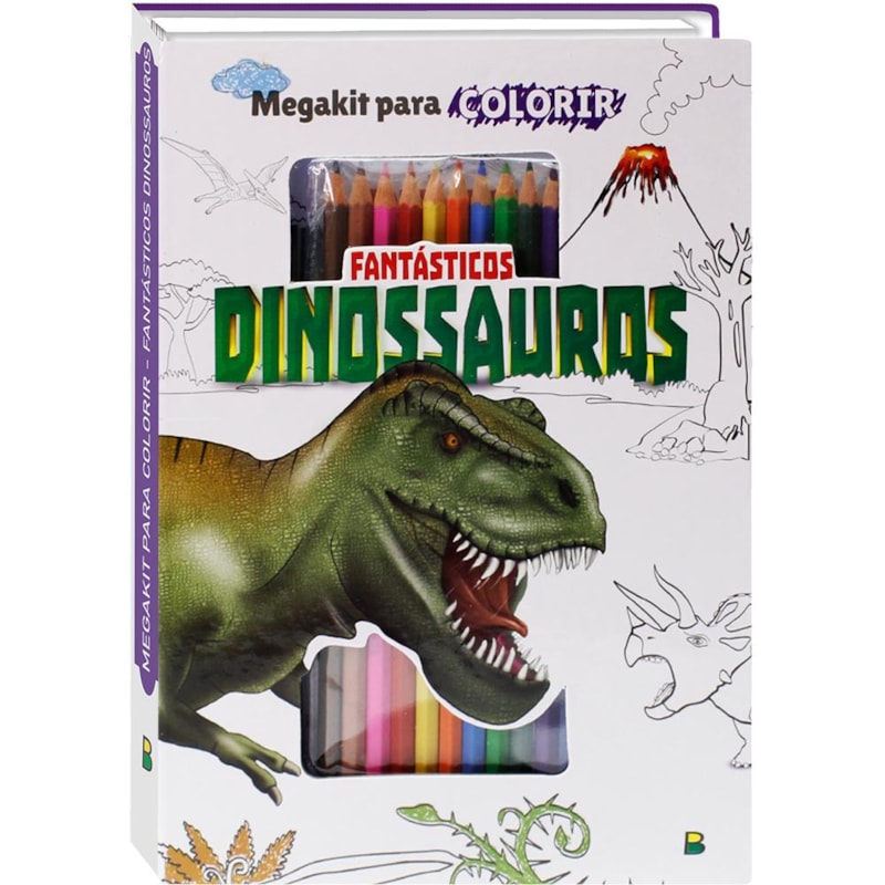 MEGAKIT PARA COLORIR: FANTÁSTICOS DINOSSAUROS