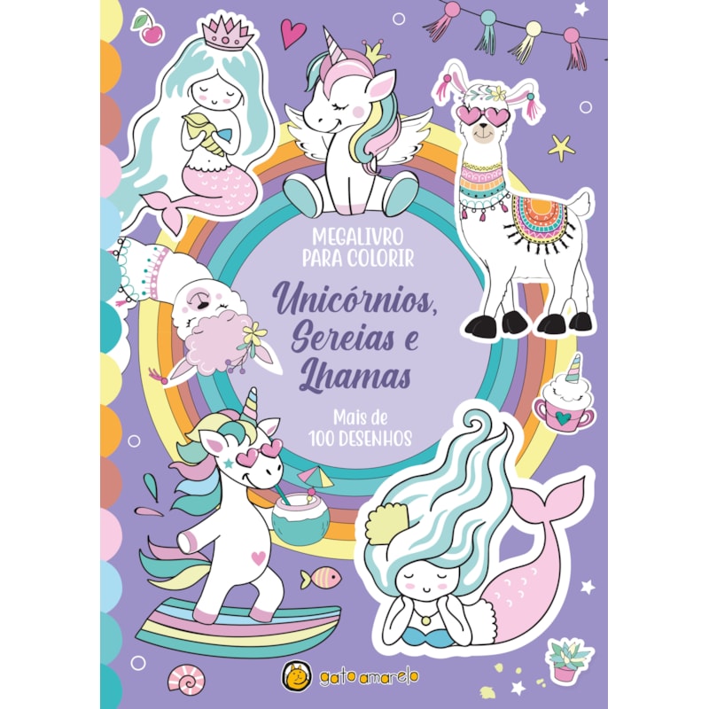 Megalivro para colorir: unicórnios, sereias e lhamas