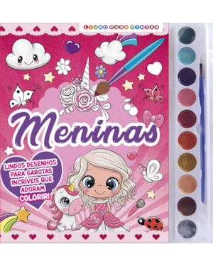 MENINAS LIVRO PARA PINTAR COM AQUARELA