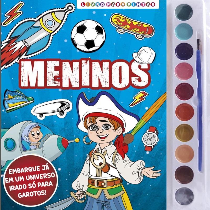 MENINOS LIVRO PARA PINTAR COM AQUARELA