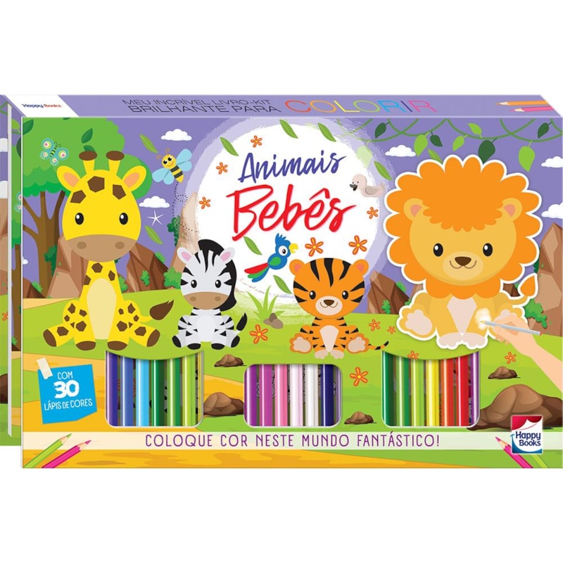 MEU INCRÍVEL LIVRO BRILHANTE P/COLORIR:ANIMAIS BEBÊS