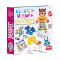 MEU LIVRO DE ALINHAVOS MONTESSORI COM PEÇAS DE MADEIRA