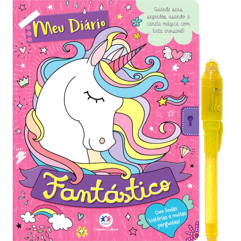 Meu livro diário fantástico - Com caneta especial: com caneta especial