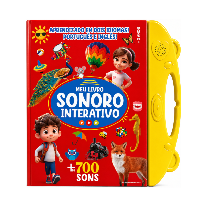 MEU LIVRO SONORO INTERATIVO - PORTUGUÊS E INGLÊS - AMARELO