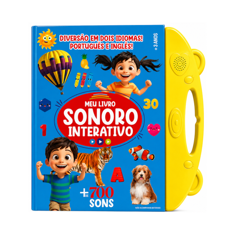MEU LIVRO SONORO INTERATIVO - PORTUGUÊS E INGLÊS - AMARELO