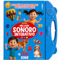 MEU LIVRO SONORO INTERATIVO - PORTUGUÊS E INGLÊS - AZUL