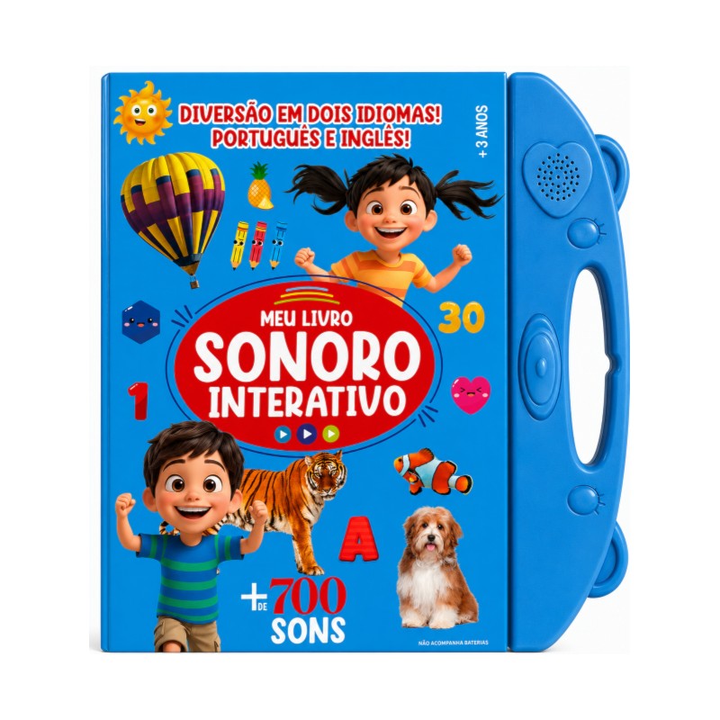 MEU LIVRO SONORO INTERATIVO - PORTUGUÊS E INGLÊS - AZUL