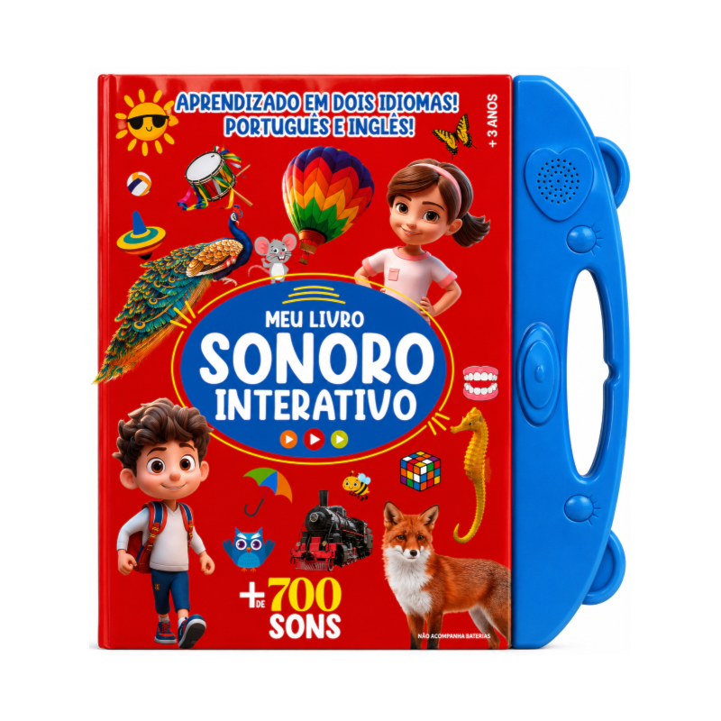 MEU LIVRO SONORO INTERATIVO - PORTUGUÊS E INGLÊS - AZUL