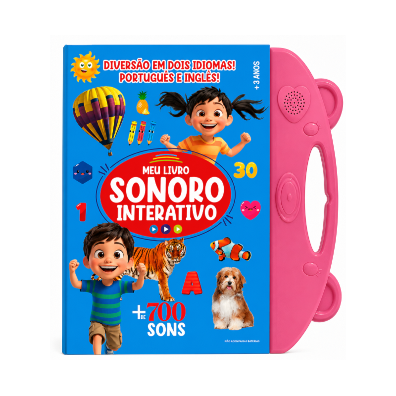 MEU LIVRO SONORO INTERATIVO - PORTUGUÊS E INGLÊS - ROSA