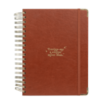 MEU PLANO PERFEITO, PLANNER SEM DATA CAPA DE COURO MARROM, CAPA CLÁSSICA | PLANNER 2026