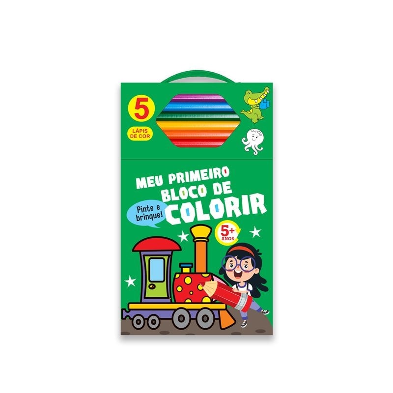 MEU PRIMEIRO BLOCO DE COLORIR VERDE 5+