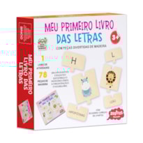 MEU PRIMEIRO LIVRO DAS LETRAS COM PEÇAS DE MADEIRA
