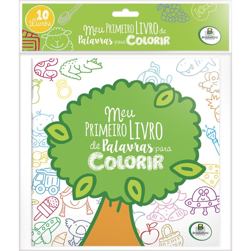 MEU PRIMEIRO LIVRO DE PALAVRAS PARA COLORIR - KIT C/10 UND.
