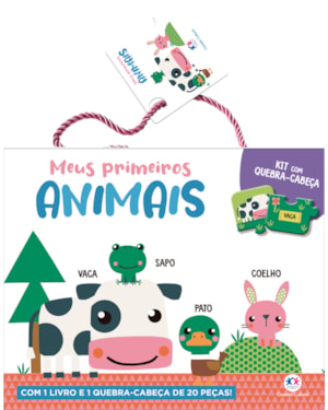MEUS PRIMEIROS ANIMAIS - KIT COM LIVRO E QUEBRA-CABEÇA DE 20 PEÇAS