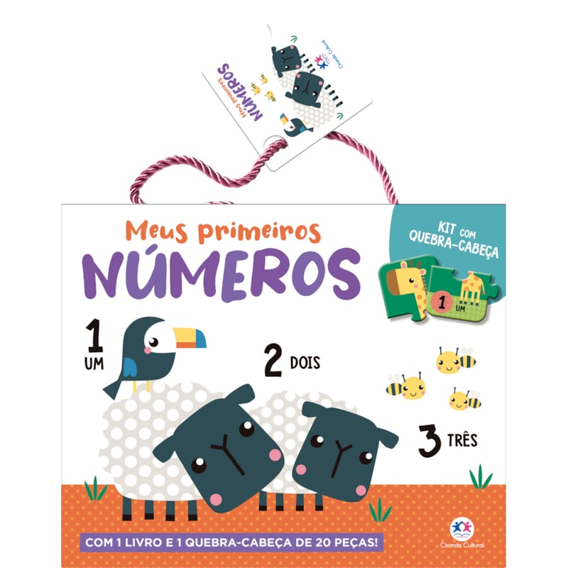 MEUS PRIMEIROS NÚMEROS - KIT COM LIVRO E QUEBRA-CABEÇA DE 20 PEÇAS