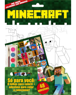 MINECRAFT COLORINDO COM ADESIVOS