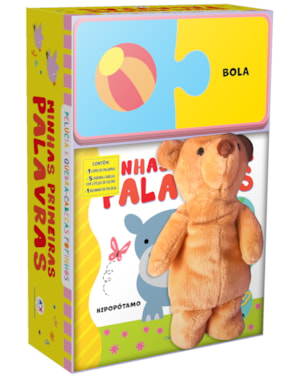 MINHAS PRIMEIRAS PALAVRAS - LIVRO COM PELÚCIA E QUEBRA-CABEÇA