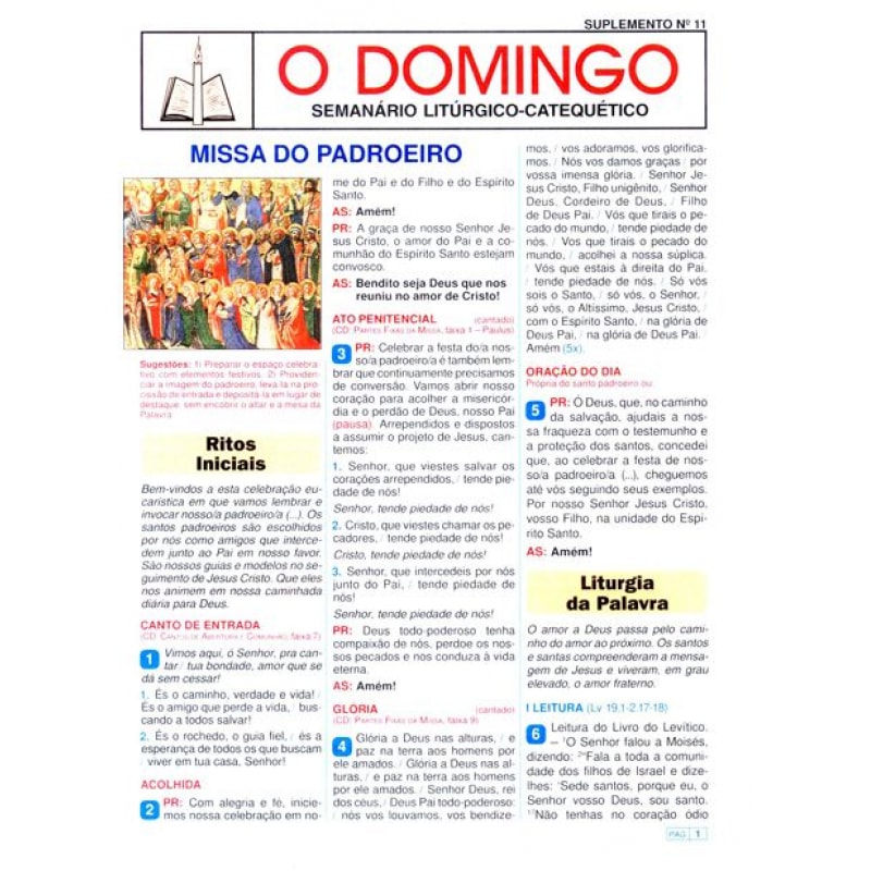 MISSA DO PADROEIRO - O DOMINGO SUPLEMENTO 11 - 1ª