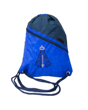 MOCHILA COM CORDÃO NOSSA SENHORA APARECIDA - AZUL